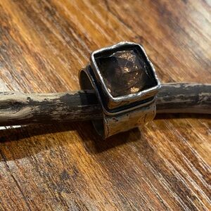 Silpada Silver Ring with Smokey Brown Stone